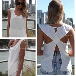 White tank with detailed back